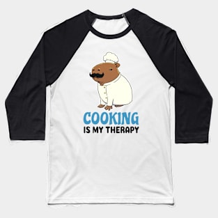 Cooking is my therapy Capybara Baseball T-Shirt